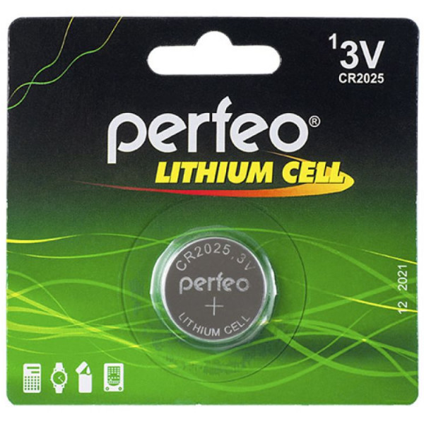 Элемент питания Perfeo CR2025 1шт. Lithium Cell 