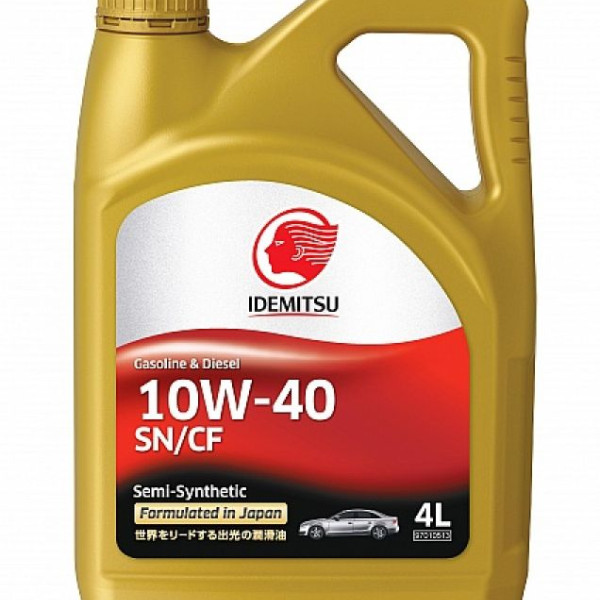 IDEMITSU SEMI-SYNTHETIC SN CF 10W40 Масло моторное полусинт. (пластик Сингапур, Вьетнам) (4L)