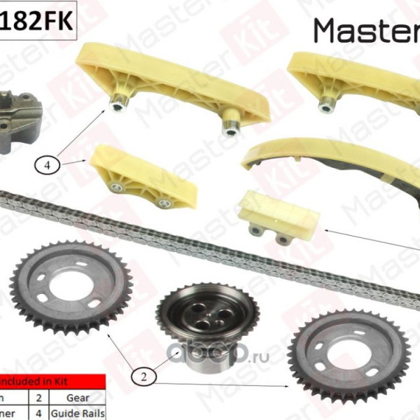 MASTERKIT Комплект цепи FORD TRANSIT MONDEO 00- 2.0TDDI ГРМ