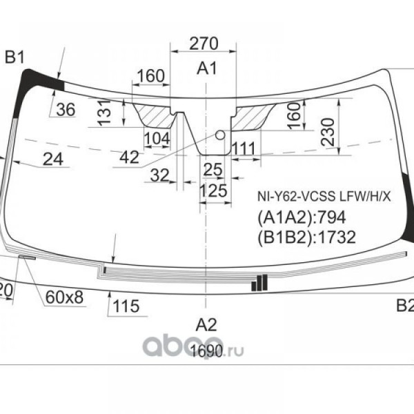 XYG Стекло лобовое с обогревом щеток + дд + камера NISSAN PATROL INFINITI QX56 80 10