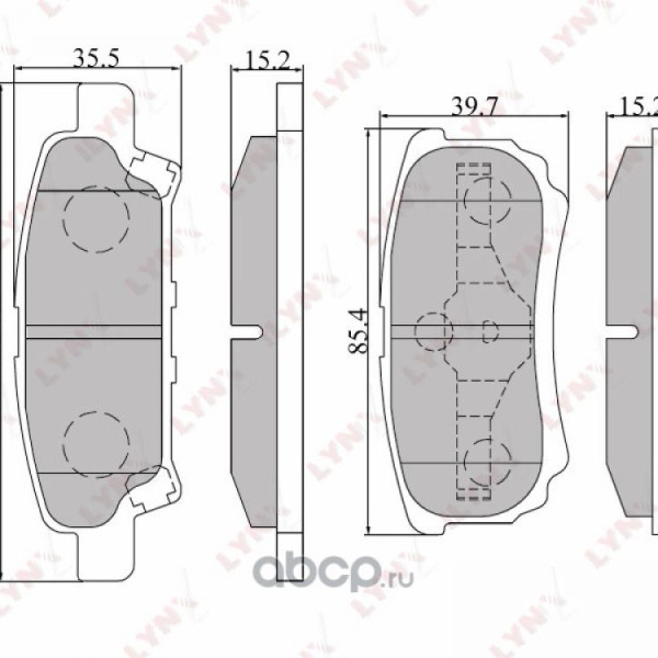 LYNX Колодки тормозные MITSUBISHI LANCER OUTLANDER 03- задн.