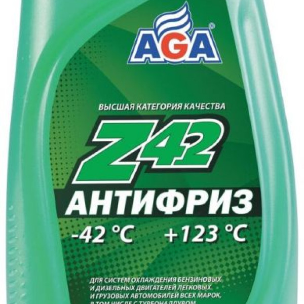 ANTIFREEZE AGA-Z42, PREMIX Антифриз, готовый к применению, зеленый, -42С (1L)